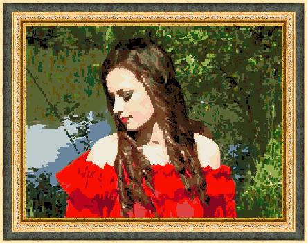 Гоблен - Момичето с червената рокля
